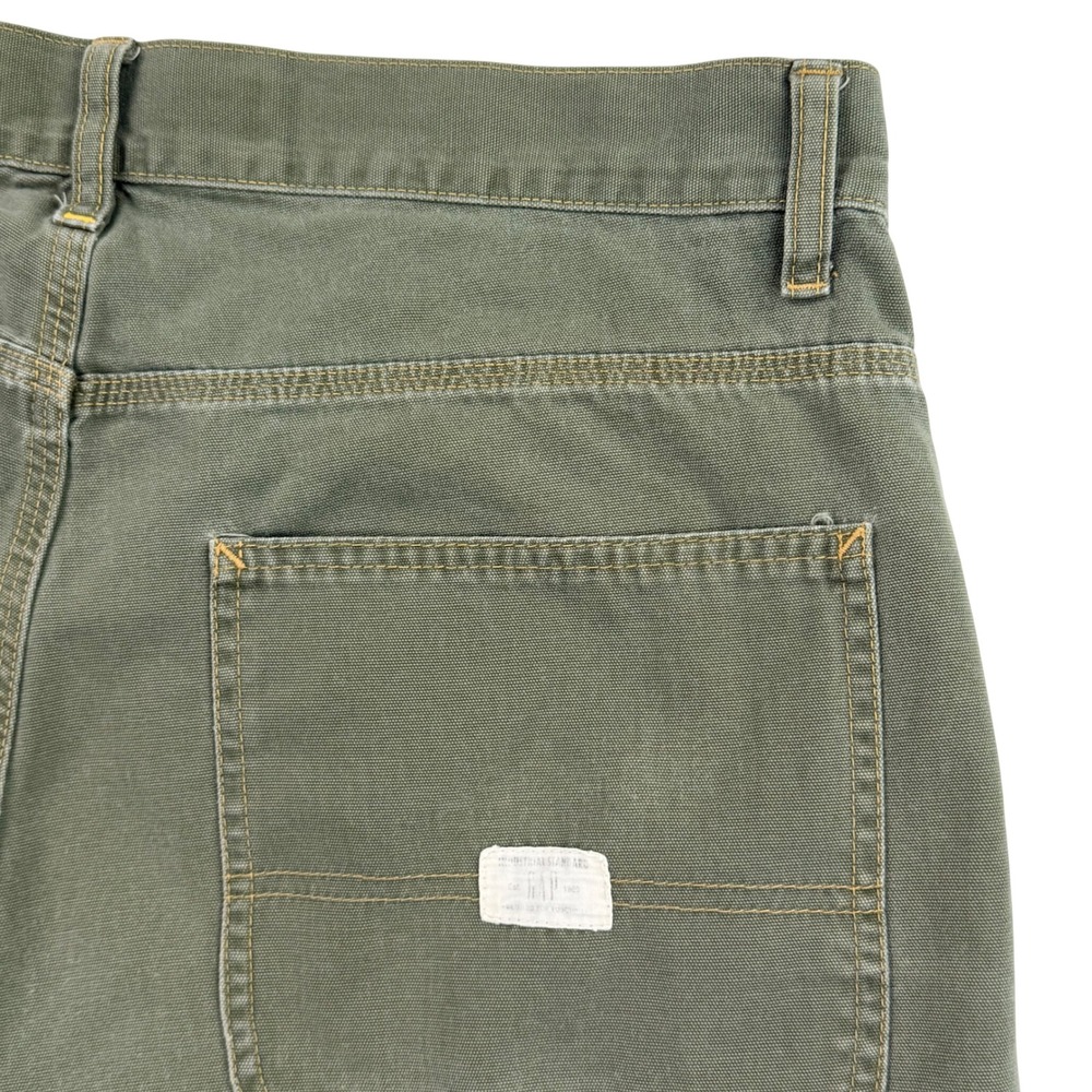 Vintage GAP Carpenter Shorts Men 36 Olive Green Cotton Canvas Utility Work Y2K - Picture 8 of 15